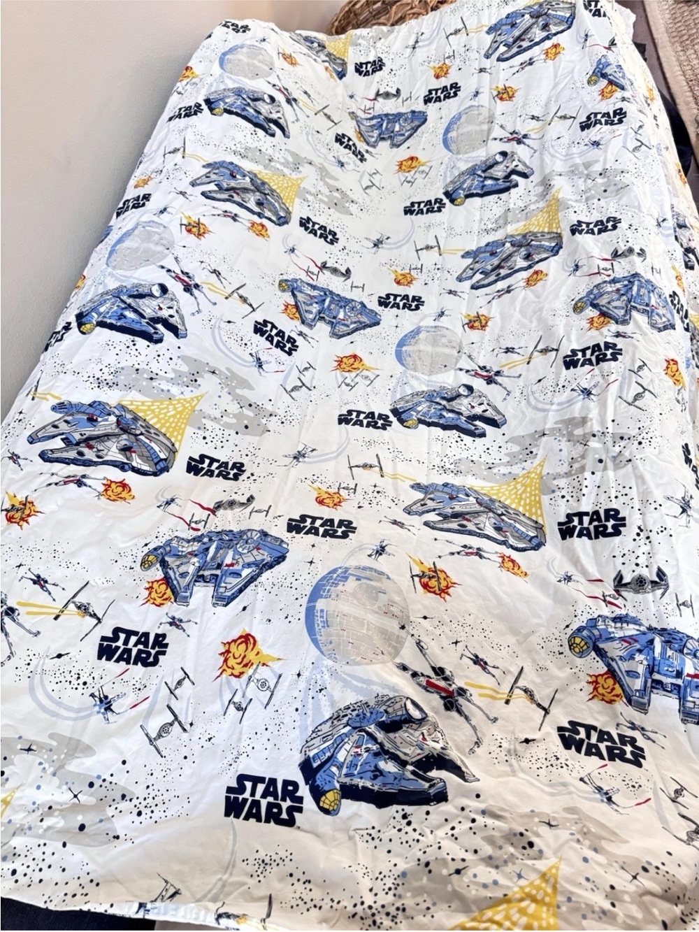 Star Wars Millennium Falcon Twin Duvet Pottery Barn Kids PBK COTTON comforter